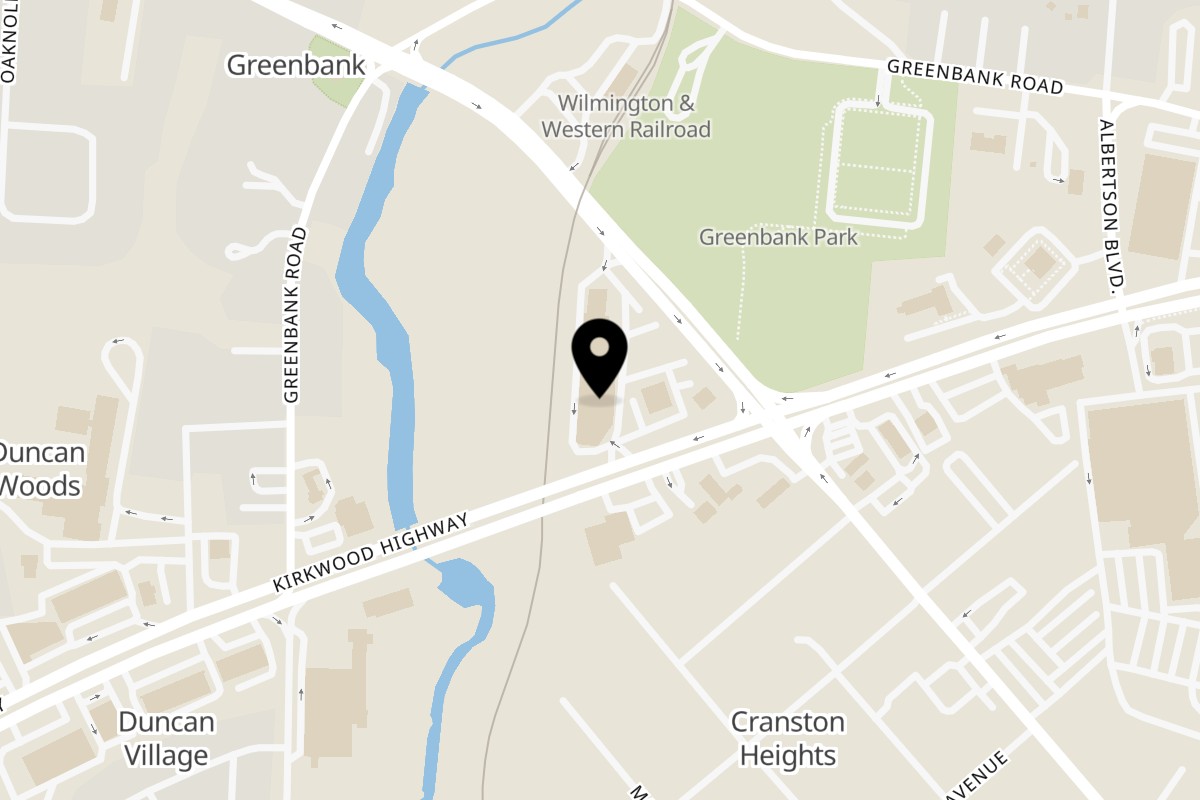 Map showing the location of The Opulent Restaurant and Lounge on 3421 Kirkwood Hwy Unit A-D in Wilmington